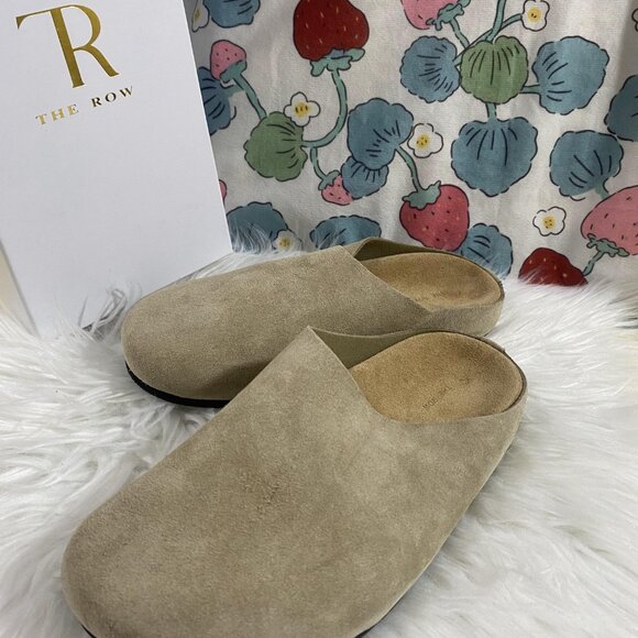 The Row Shoes - The Row Tan Suede Flats